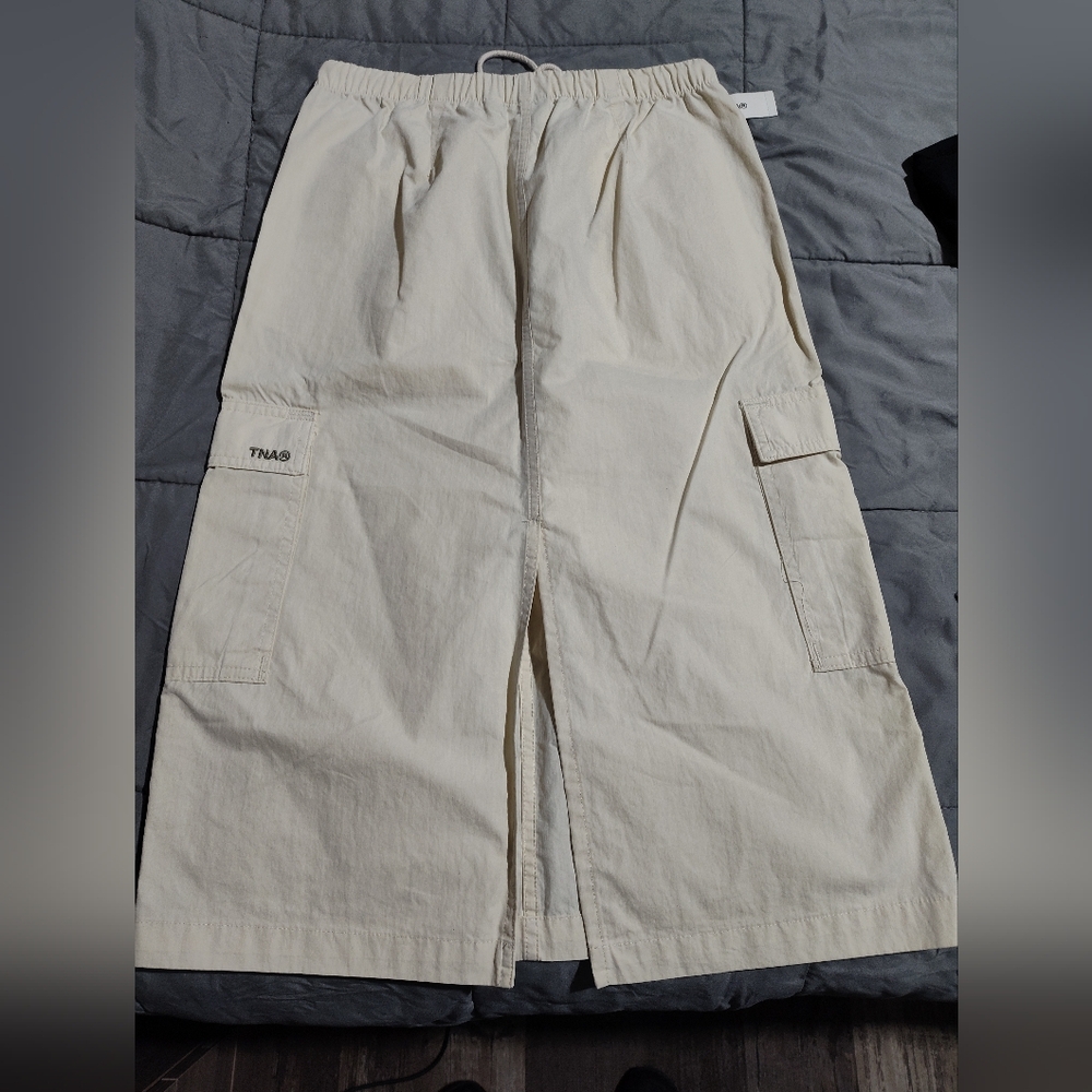 TNA New demand Cream Cargo Maxi Skirt NWT. Size Small